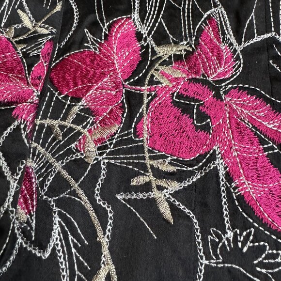 2/$18 SALE! Chicos Blazer Womens Size S Embroidered Jacket Silk Cottagecore - Picture 4 of 7